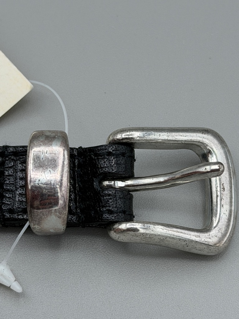 Talbots Black Textured Leather Belt with Silver-Tone Buckle and Conchos - Picture 12 of 16